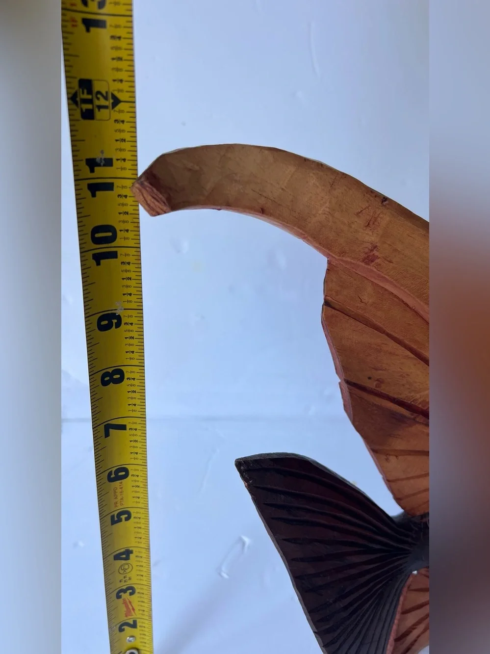 Hand-Carved Brown Wooden Fish Wall Décor - Brown Nautical Accent